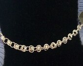 Deluxe Sweater Clip.  Silver Chainmaille.  Black Trillium.