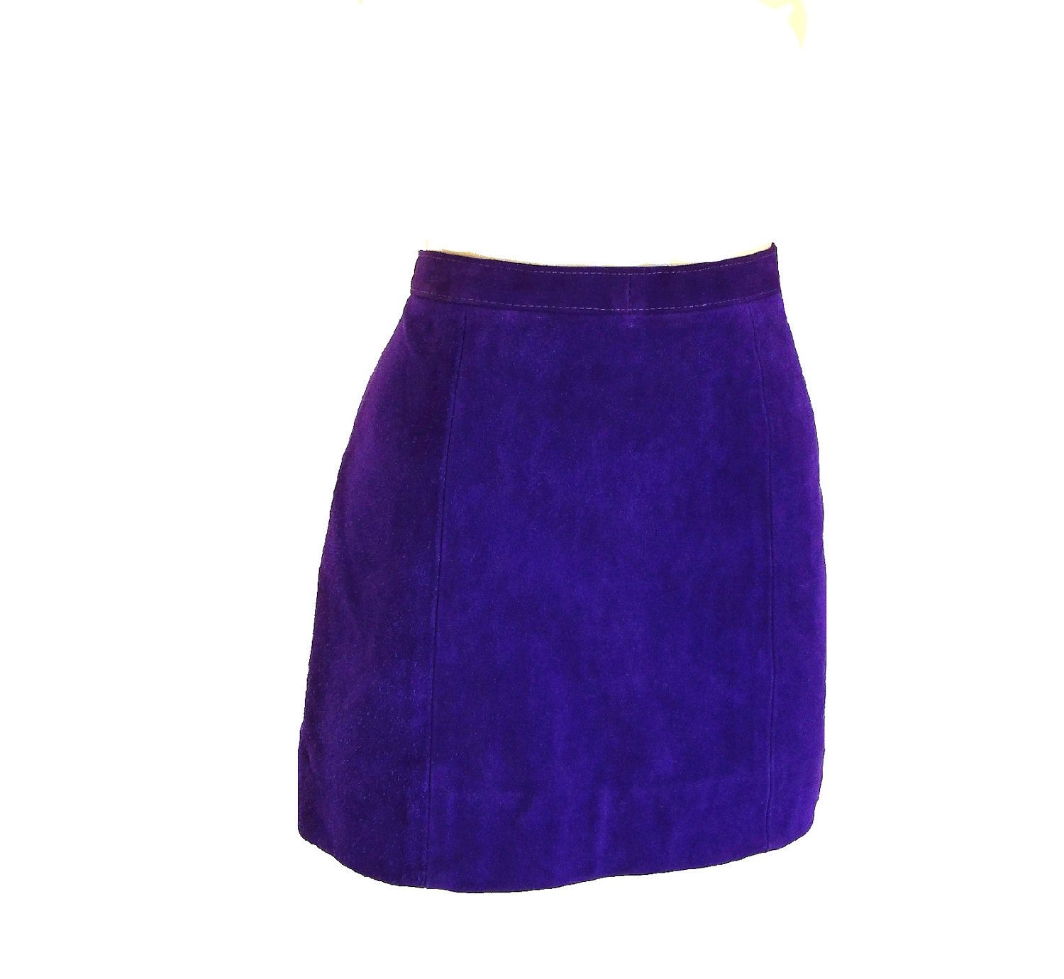 Purple 70s Suede Mini Skirt / 70s Skirt / Boho Rocker Chic / S Small