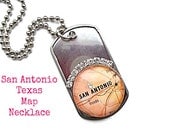 San Antonio Map Necklace