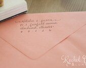 Return Address Wood Handle Rubber Stamp Lowercase Scripted Calligraphy Style