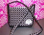 Black and White - Circles - Bag - Long handle - Zipper