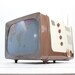 MId Century General Electric Two Toned Television-Working-Brown and White