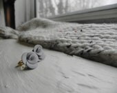 Gray Rose Earrings