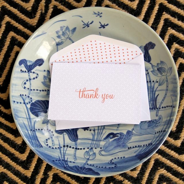 Thank You Folded Cards with Lined Envelopes (10)