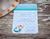 Mermaid Birthday Party Invitation- Printable