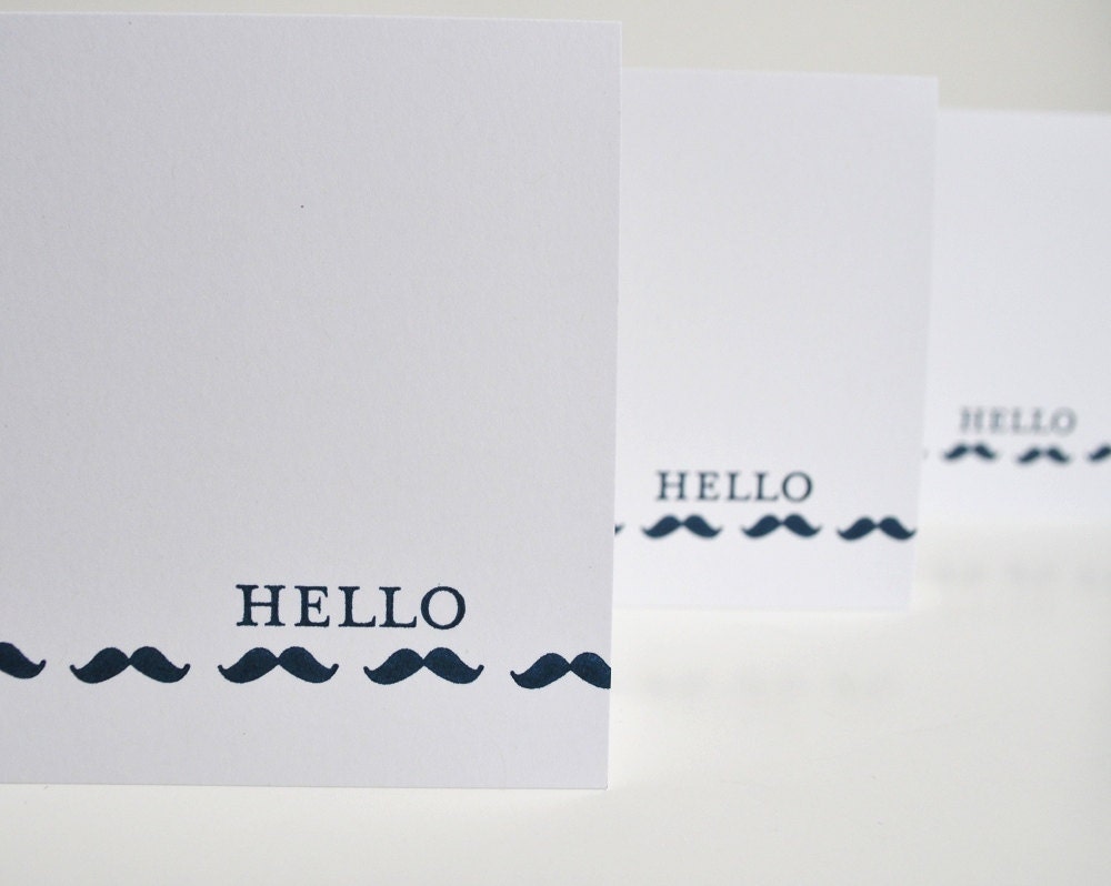 Movember Mustache Hello Cards Set of 5