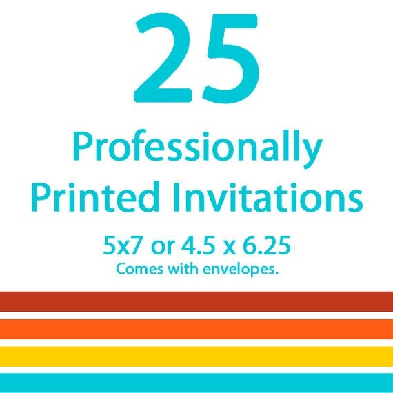 Professional Printing of 25 Invitations Il_570xn