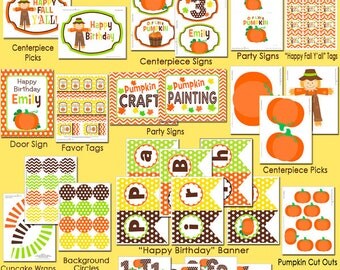 Little Pumpkin Party Printable - Fall - Pumpkin Birthday - Pumpkin Patch - Thanksgiving -  Huge Party Set by Amanda's Parties TO GO