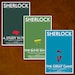 11x17 Sherlock Art Print Collection: "A Study in Pink", "The Blind Banker", and "The Great Game" - A Modern Mystery Poster Series
