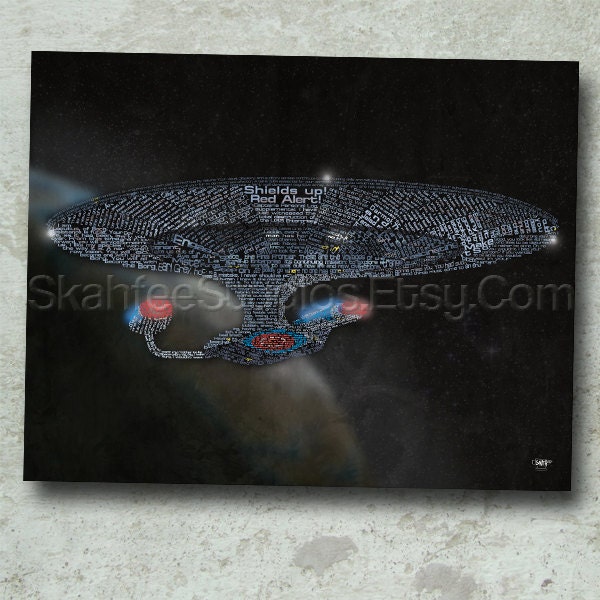 Star Trek TNG Poster Print Typography, Next Generation, 11x14 - Print Only