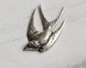 Swallow Bird Brooch... Silver Vintage Antique Sparrow