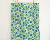 Vintage Fabric Floral Geometric Green Blue Black White Cotton 1 1/3 Yard Yardage Rustic Country Farm Lightweight