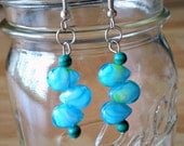 pretties for your ears // aqua teardrops & green