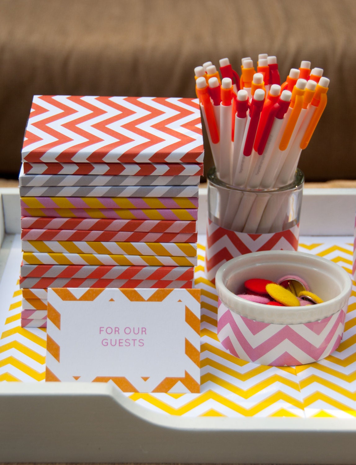 Baby Shower Printables (Editable Text): Chevron Polka Dot Party in pink, yellow, grey, coral (INSTANT DOWNLOAD)
