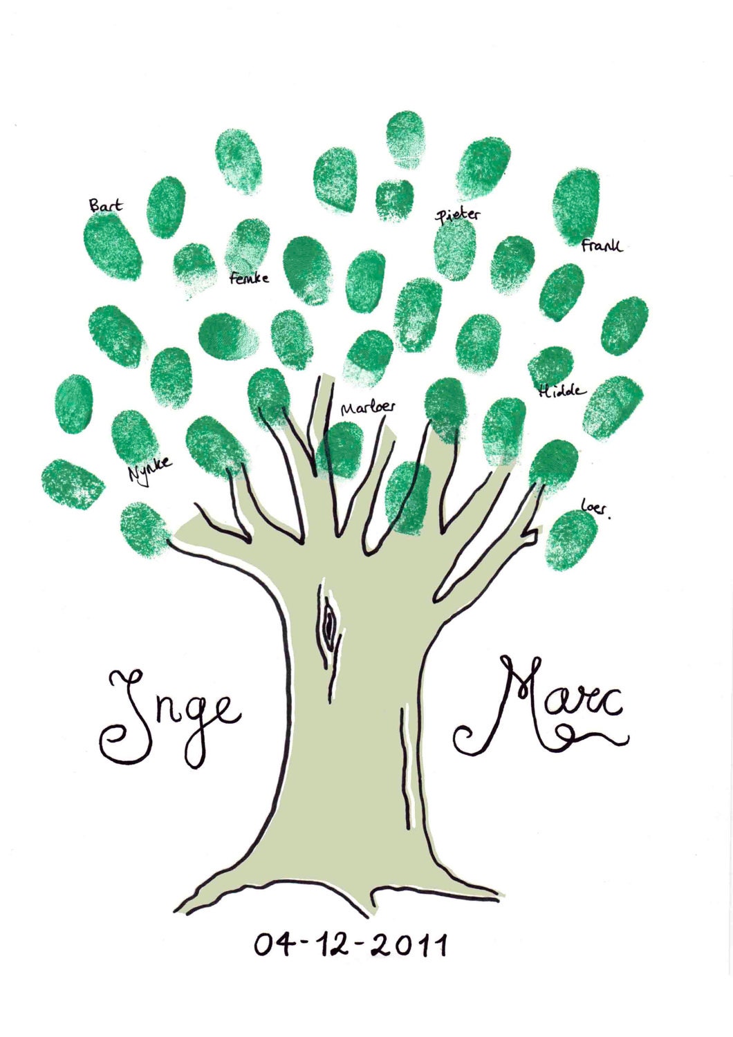Custom Finger Print Guestbook Big Old Tree