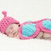 Butterfly Hat and Cuddle Cape Set in Newborn Size- MADE TO ORDER