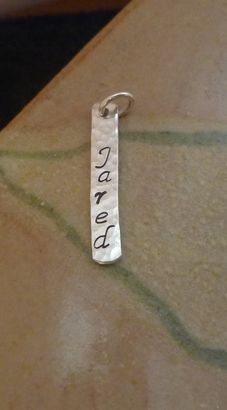 Name Tag - Shorter Name or Word - Up to 5 letters - Sterling Silver