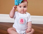 Monthly Onesie Stickers - Jade - Posh and Preppy Patterns in Pink, Yellow, and Blue - Baby Month Stickers
