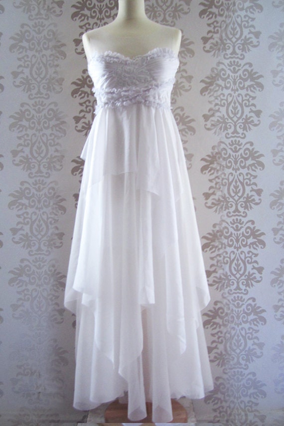 Woodland Bridal Gown Custom Handmade Wedding Dress : LAURA Floral Dress Custom Size