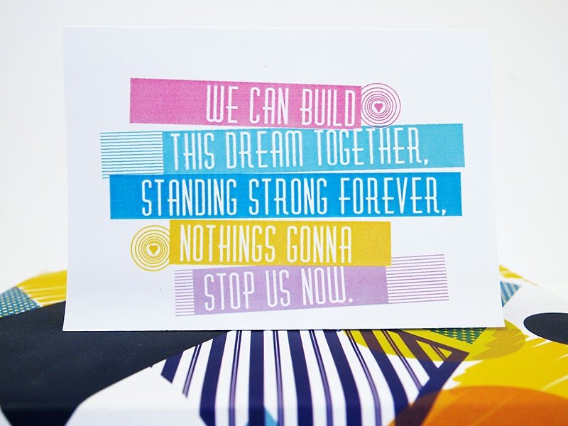 Valentines Card Rock Anthem Romantic Starship Nothing's Gonna Stop Us Now