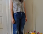 90s Cropped Grey Tank Top Sweater