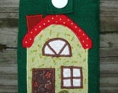 home iPod cozy padded pouch with pocket handmade  one-of-a-kind