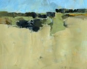 Acrylic semi-abstract landscape painting - High green