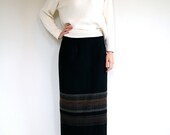 Vintage Skirt. 80s Southwest Blanket Skirt. Fringed Skirt. Small / Medium.