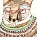 Digital print. Fox in Jumper with Glasses. Limited Edition poster print by Ashley Percival. Gift idea.