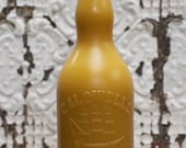 Beeswax Candle - antique bottle shaped - XXL. "Sailor's Rum w/ Ship" - by Pollen Arts
