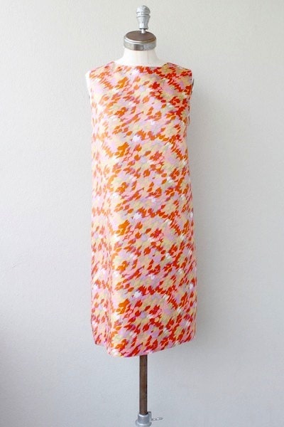 Vintage 1960s inspired shift dress, size 2 (euro 34). Handmade dress. Ready to ship