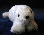 Fuzzy Crocheted Seal- soft huggable seal friend