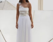 Romantic  wedding dress with emroidery & beads - Barzelai
