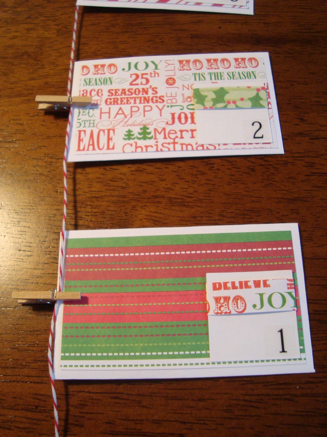 Advent Calendar Envelope Garland - Christmas Traditional