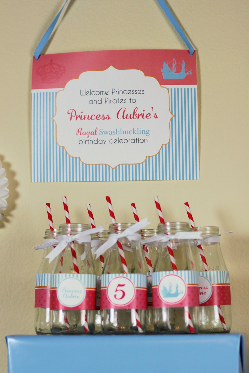 Princess and Pirates Party- welcome sign- print your own Il_170x135
