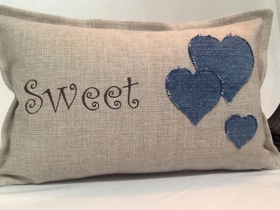 Pillow Sweet Hearts - Embroidered Pillow Cover