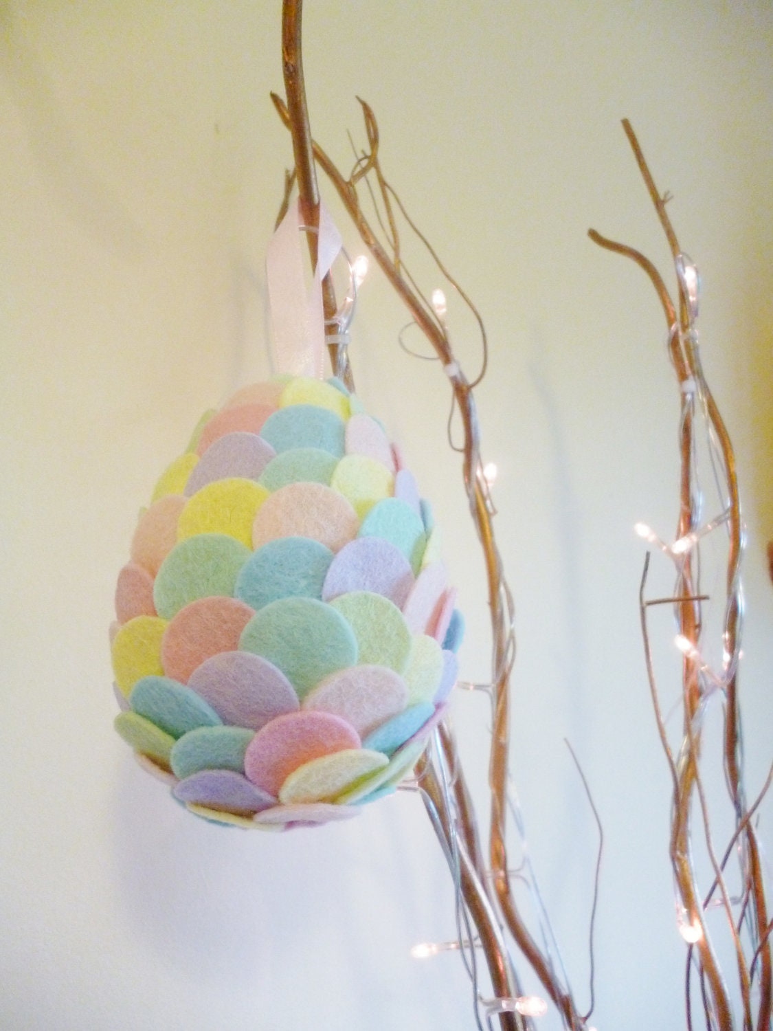 Easter decoration - handmade felt decoration in pastel colours