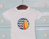 Personalized monogrammed appliqued chevron surfboard patch embroidered applique onesie  t shirt tshirt tee boys girls short sleeves
