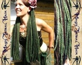 2 x FAERY Fantasy DREAD FALLS "Forest Witch" dreads locs hair falls 224 dreads 23''/ 60 cm long Reenactment Larp Sca elf amazon magician wig