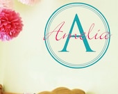Baby Girl Monogram Wall Decal Boy Nursery Decor
