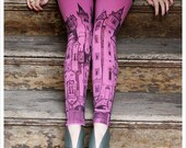 Victorian City Leggings - PINK Legging - tights - SMALLpink Legwear