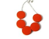 Orange Necklace. Neon Jewelry. Chunky Wood Necklace. Bright Color, Etsy Orange, Tango Tangerine
