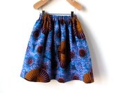 Girls African Wax Print Skirt in Beautiful Cotton