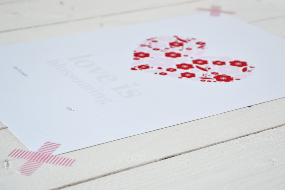 Love Blossom Heart Shaped Limited Edition Digital Print