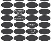 Chalkboard  Vinyl Labels - 54 oval labels - Mason Jar, Pantry, Canisters, Bins, Baskets, Jars - FREE CHALK MARKER