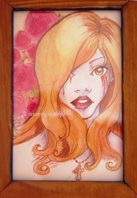 Pure rose. Original drawing framed.