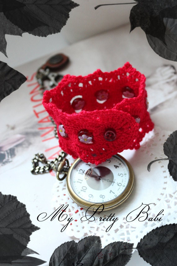 Crochet Bracelet Crochet Cuff Bead Crochet Bracelet