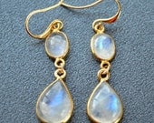Rainbow Moonstone Earrings - June Birthstone - Birthstone Jewelry - Birthstone Earrings