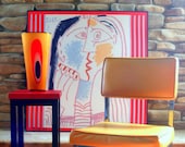 60s MODERN VINTAGE SLEEK  Yellow Orange & Chrome All Steel Mod Chair Mid Century Modern Furniture Office, Desk, Accent, Dining, Side Chair