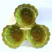 60s MOD DIPPING BOWL Vintage 3 Section Condiment Serving Dish Mid Century American California Pottery Tray Party Server In Avocado Green